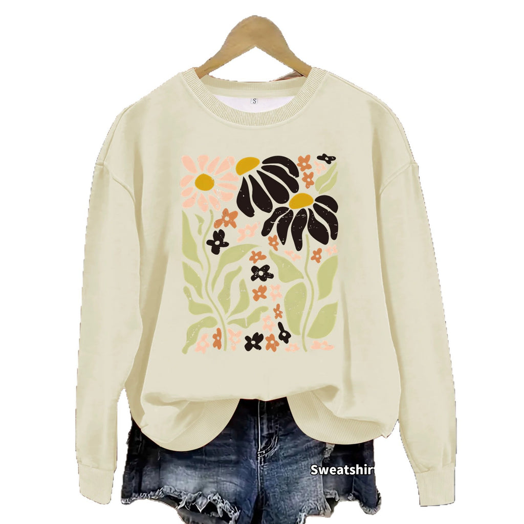 Flower loose hoodie