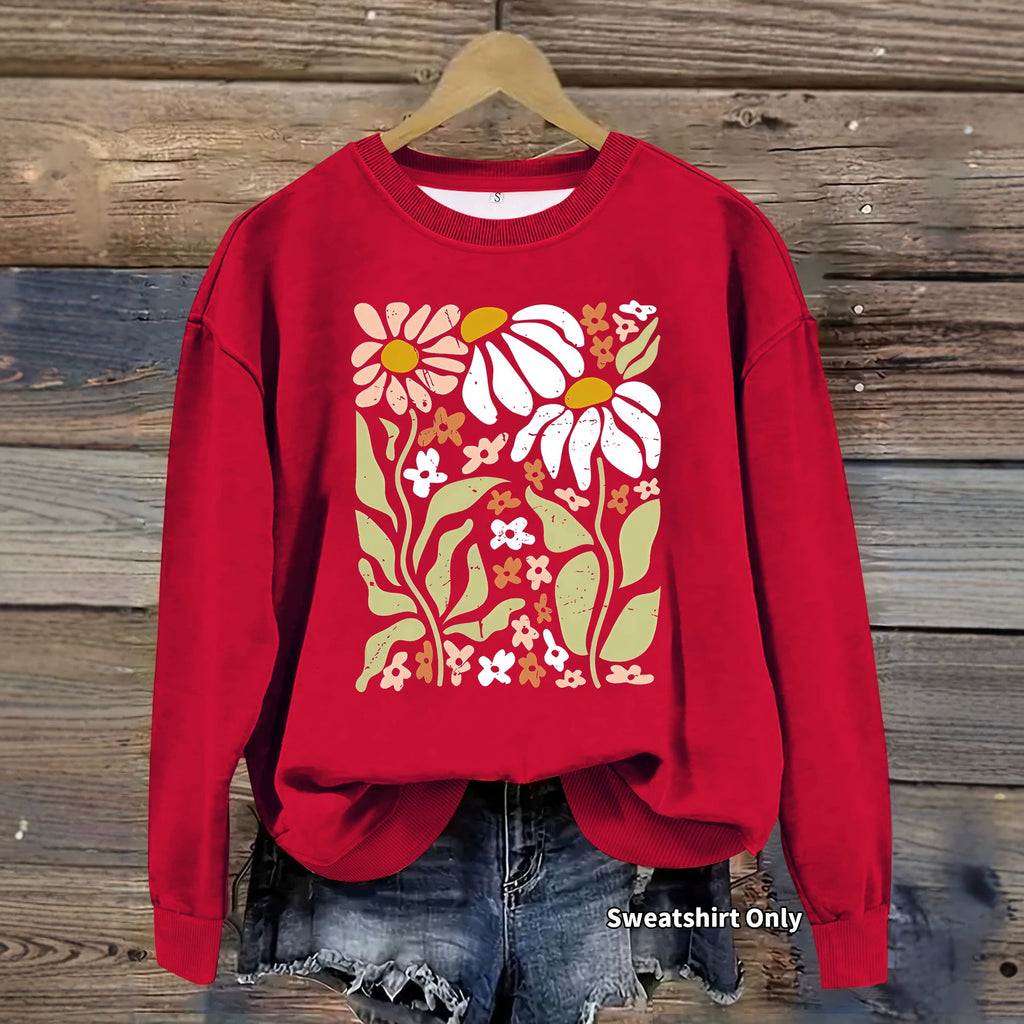 Flower loose hoodie