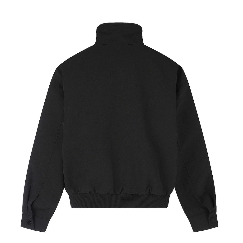 Three-Stripes Long Sleeve Zipper Stand Collar Loose Mid-Length Casual Jacket