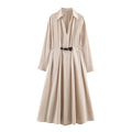 Loose fitting waist belt dress