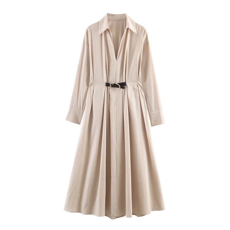 Loose fitting waist belt dress