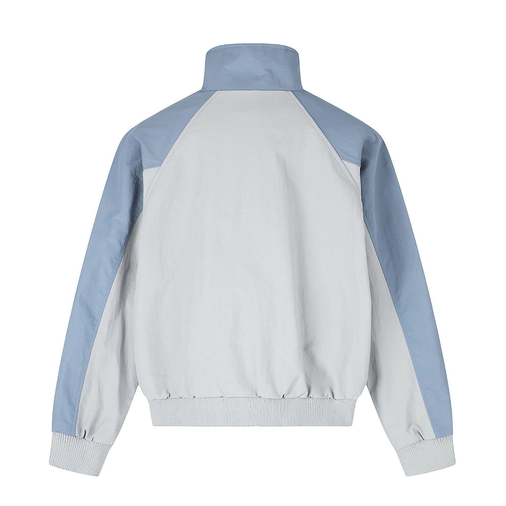 Color Block Three Stripes Zipper Stand Collar Crop Jacket with Star Embroidery Casual Sport Coat