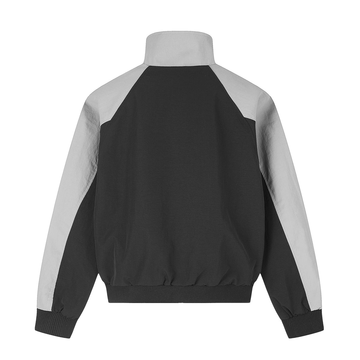 Color Block Three Stripes Zipper Stand Collar Crop Jacket with Star Embroidery Casual Sport Coat