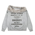 Letter Print Long Sleeve Off-Shoulder Sweatshirt