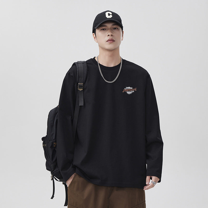 Vintage Heavyweight Cotton Long Sleeve T-Shirt for Men