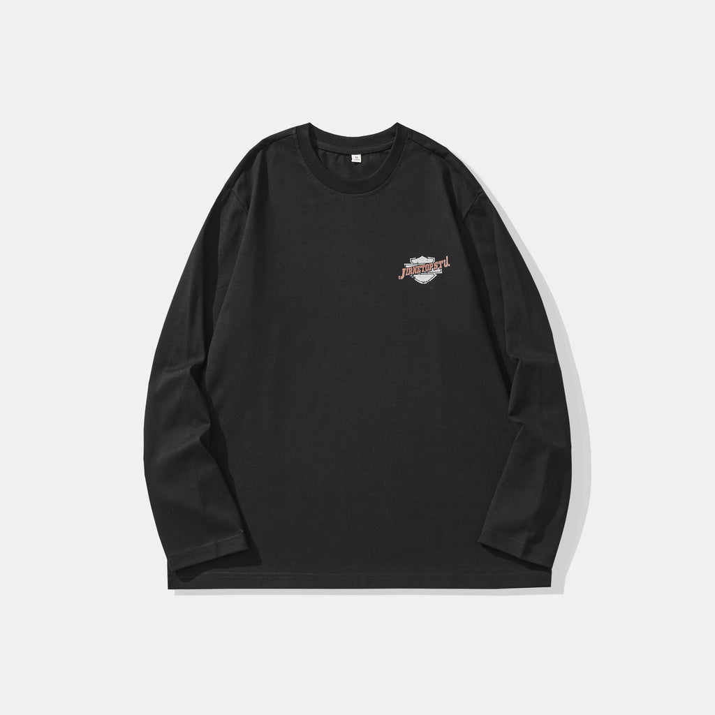 Vintage Heavyweight Cotton Long Sleeve T-Shirt for Men