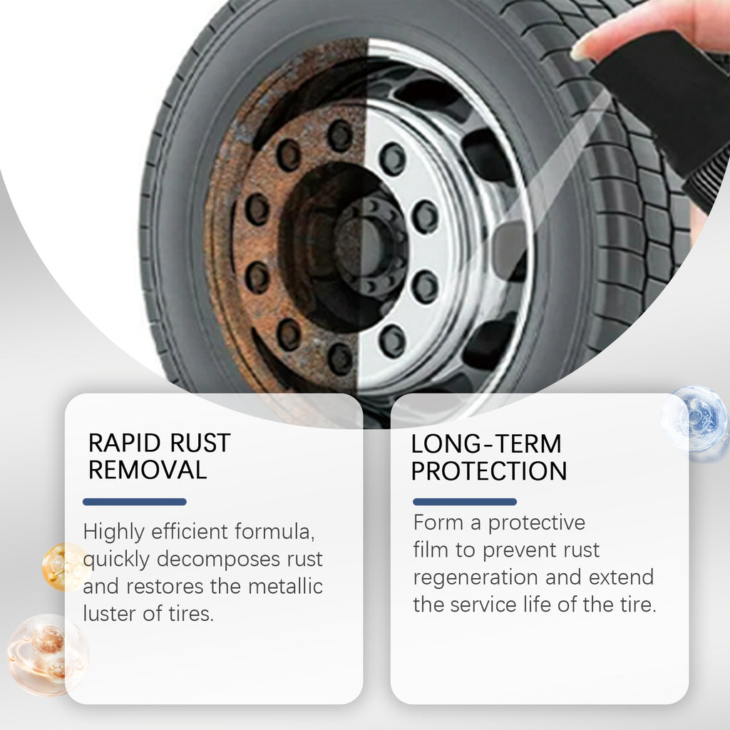 Homonth Automobile Tire Rust Spray, Dust Cleaning Steel Ring Rust Polishing Clean Wheel Rust Remover